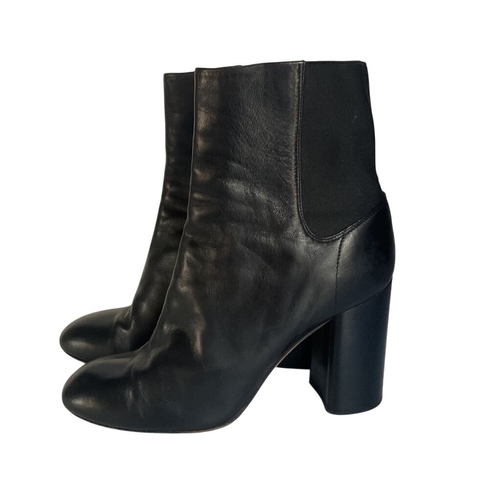 Rag & Bone Black Leather Chelsea Ankle Boots Block Heel Women’s EU 39 / US 8.5 - Picture 2 of 11